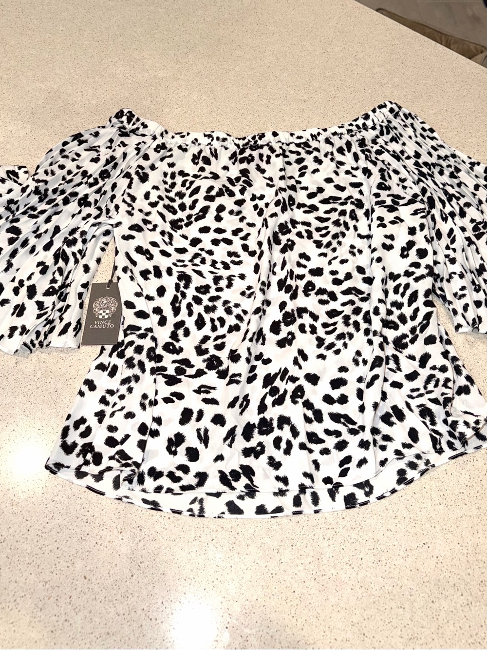 Vince Camuto Dalmatian Off Shoulder Blouse
